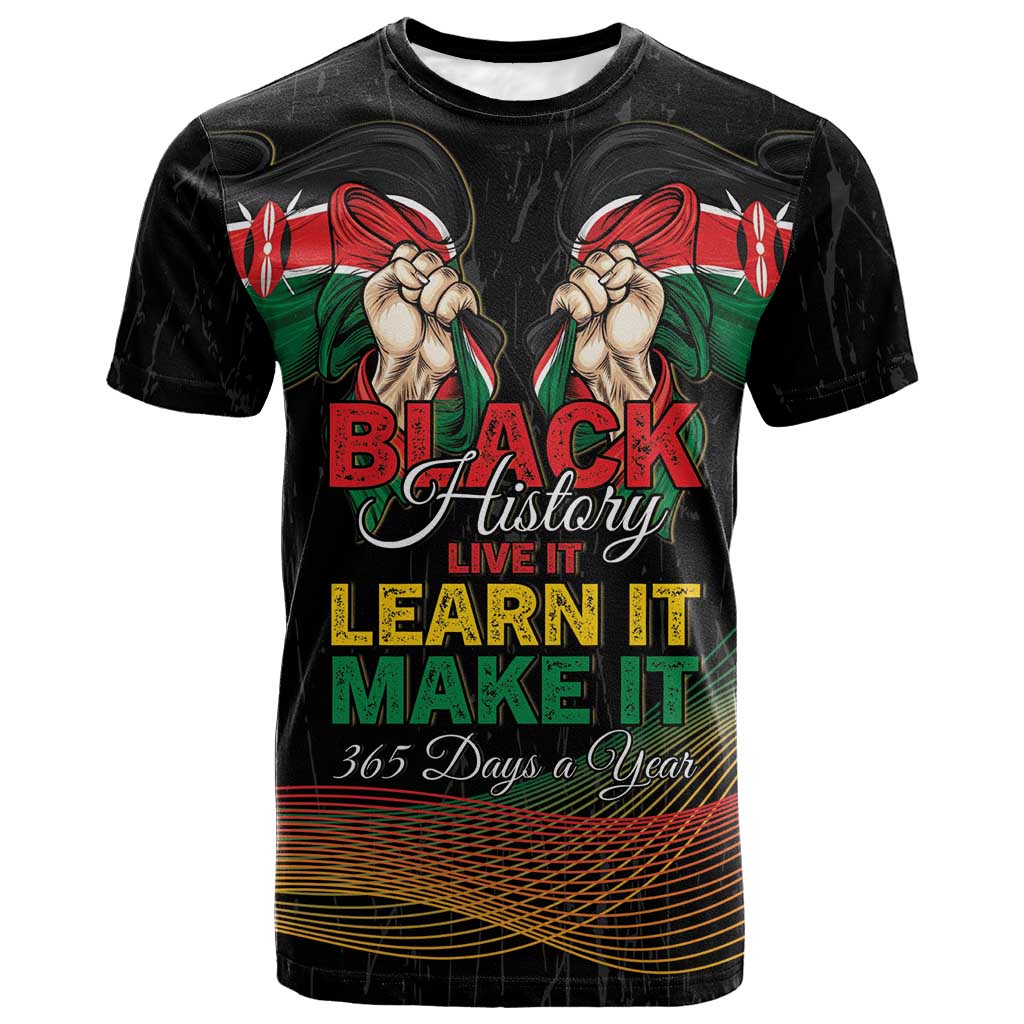 Personalized Kenya Black History Month T shirt Live It Learn It Make It - African Pride