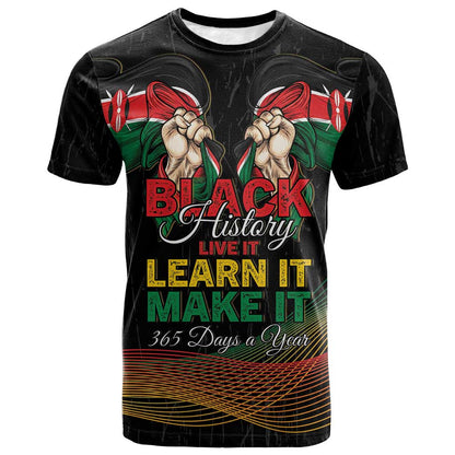 Personalized Kenya Black History Month T shirt Live It Learn It Make It - African Pride