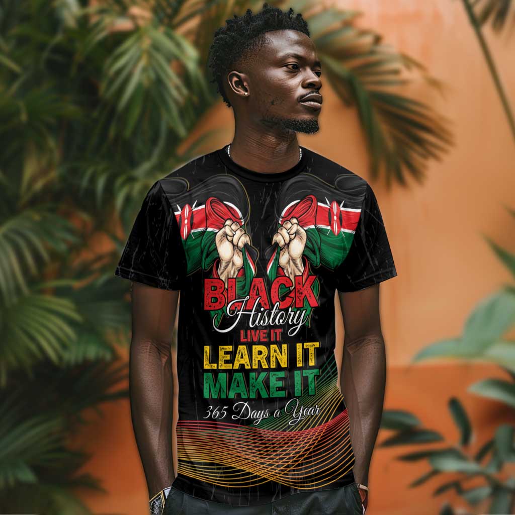 Personalized Kenya Black History Month T shirt Live It Learn It Make It - African Pride