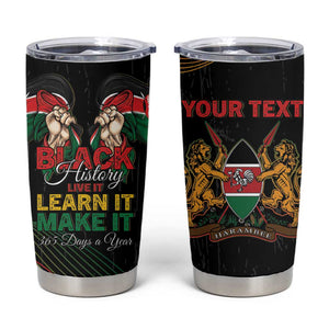 Personalized Kenya Black History Month Tumbler Cup Live It Learn It Make It - African Pride