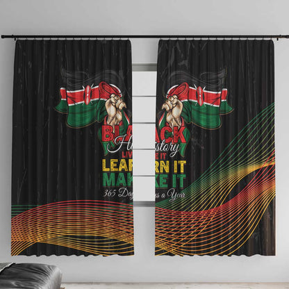 Kenya Black History Month Window Curtain Live It Learn It Make It - African Pride