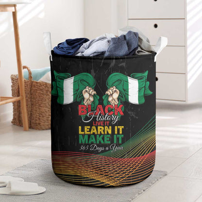 Nigeria Black History Month Laundry Basket Live It Learn It Make It - African Pride