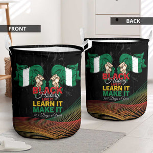 Nigeria Black History Month Laundry Basket Live It Learn It Make It - African Pride