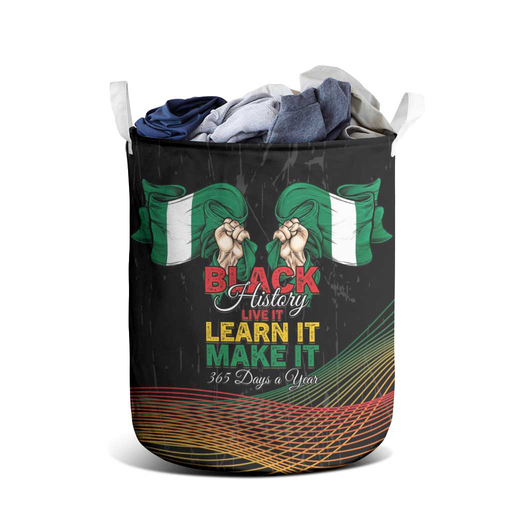 Nigeria Black History Month Laundry Basket Live It Learn It Make It - African Pride