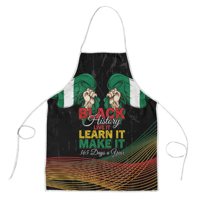 Nigeria Black History Month Apron Live It Learn It Make It - African Pride