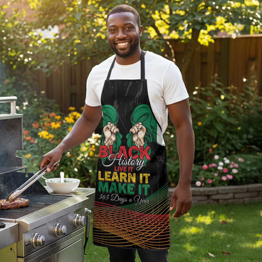 Nigeria Black History Month Apron Live It Learn It Make It - African Pride