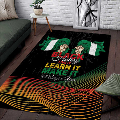 Nigeria Black History Month Area Rug Live It Learn It Make It - African Pride