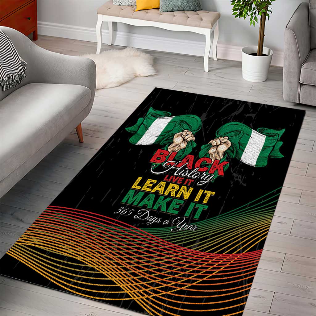 Nigeria Black History Month Area Rug Live It Learn It Make It - African Pride