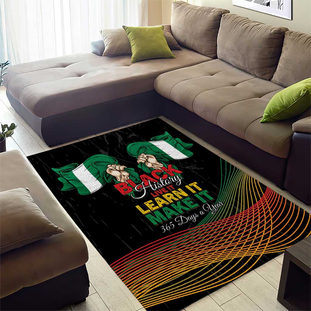 Nigeria Black History Month Area Rug Live It Learn It Make It - African Pride