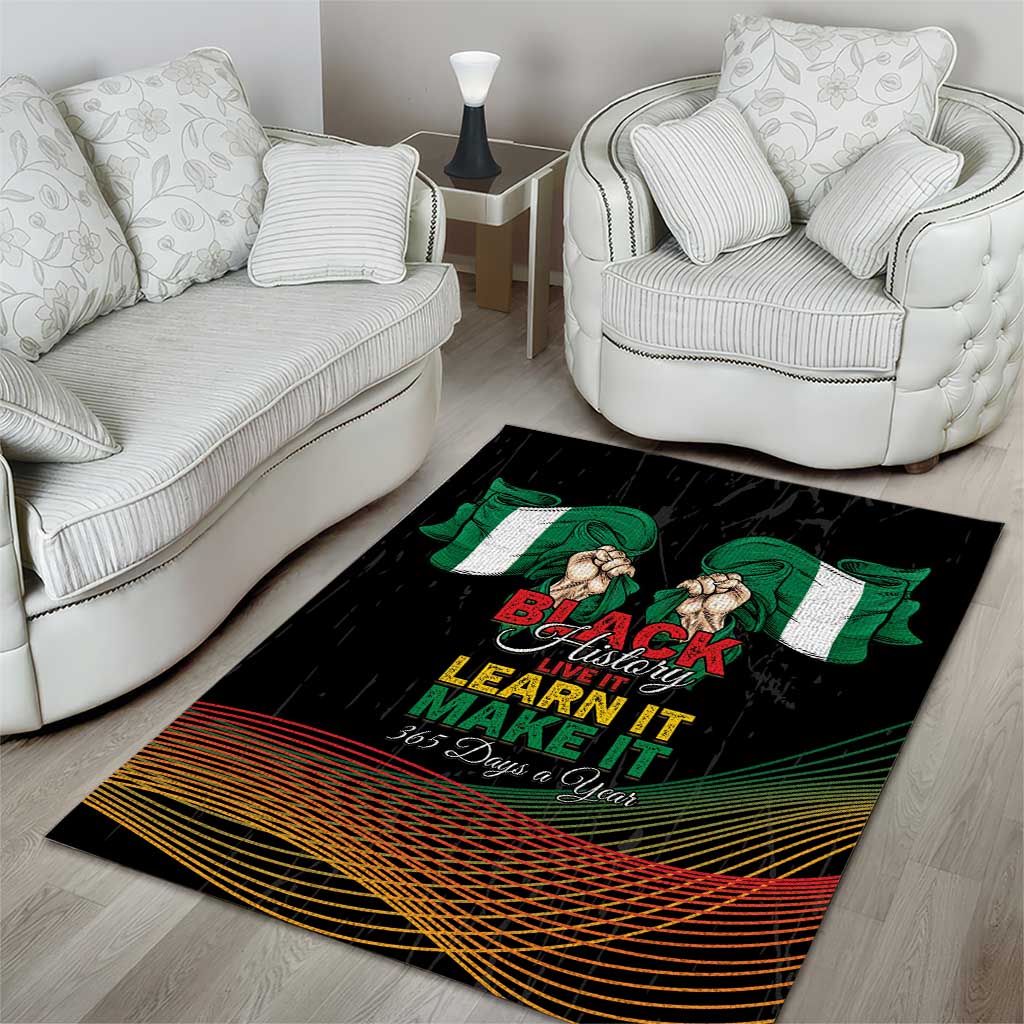 Nigeria Black History Month Area Rug Live It Learn It Make It - African Pride