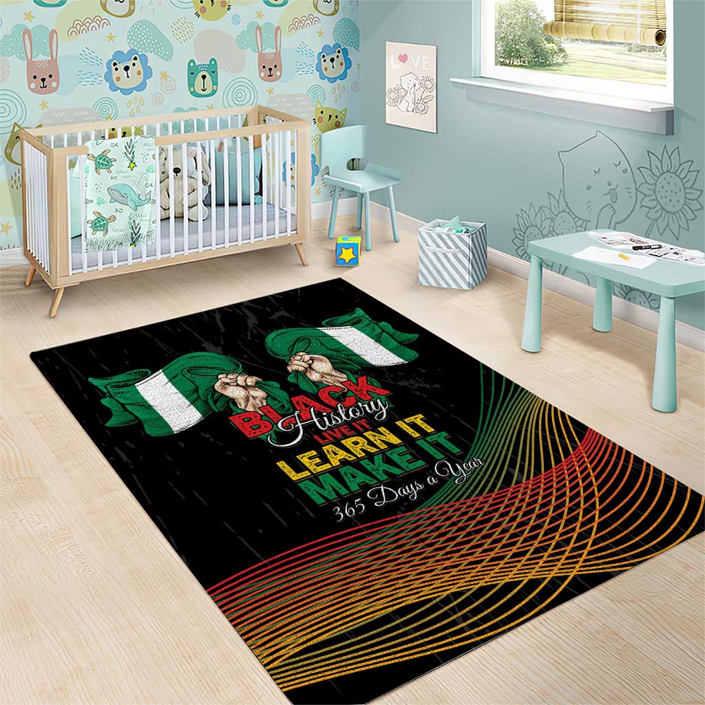 Nigeria Black History Month Area Rug Live It Learn It Make It - African Pride