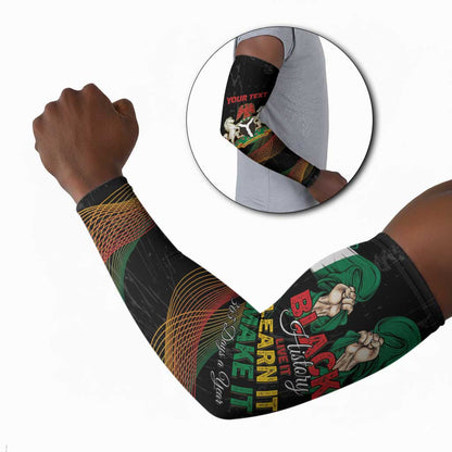 Personalized Nigeria Black History Month Arm Sleeves Live It Learn It Make It - African Pride