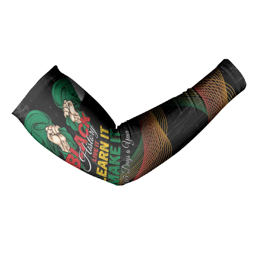 Personalized Nigeria Black History Month Arm Sleeves Live It Learn It Make It - African Pride