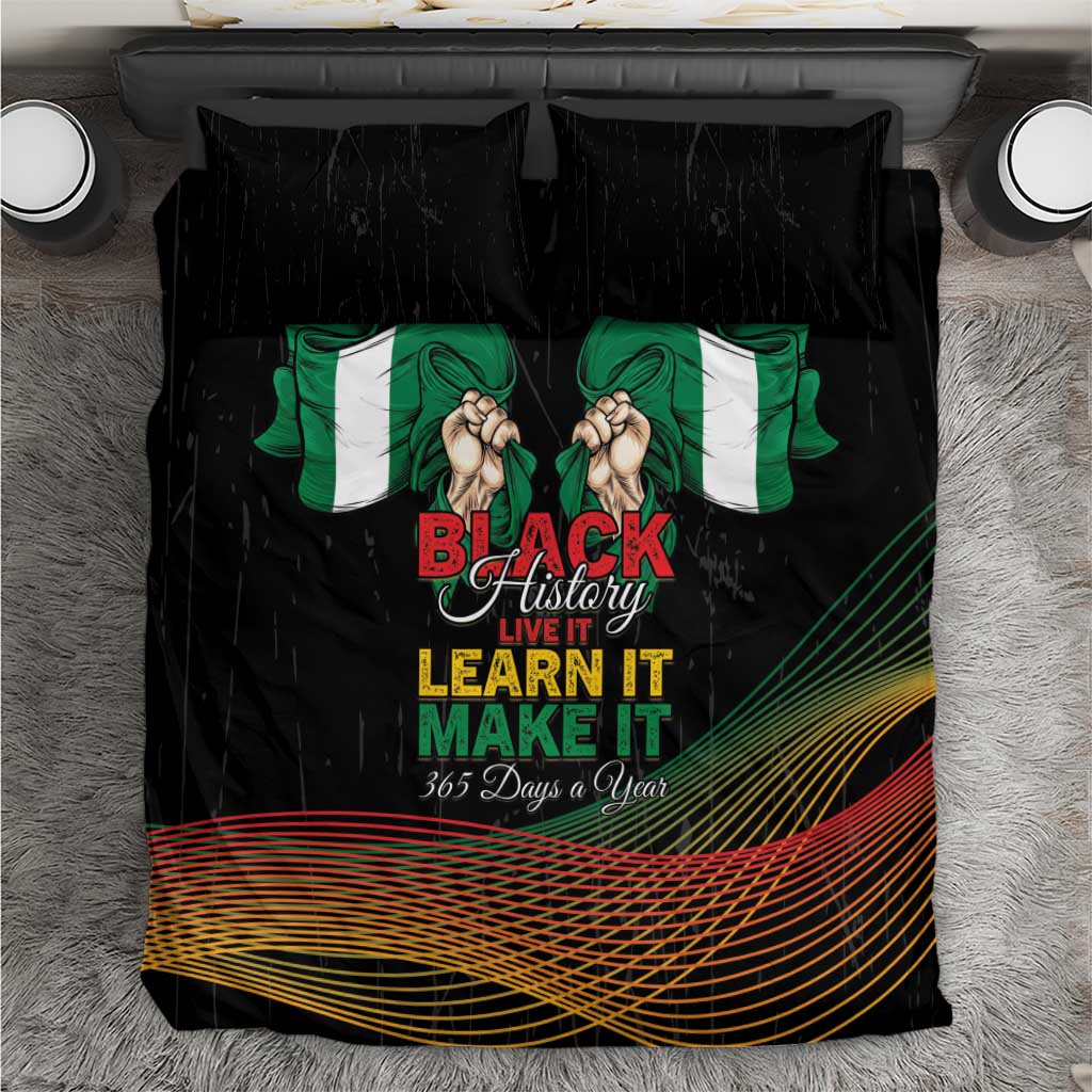 Nigeria Black History Month Bedding Set Live It Learn It Make It - African Pride
