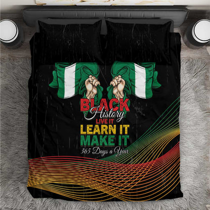 Nigeria Black History Month Bedding Set Live It Learn It Make It - African Pride
