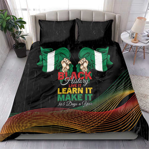 Nigeria Black History Month Bedding Set Live It Learn It Make It - African Pride