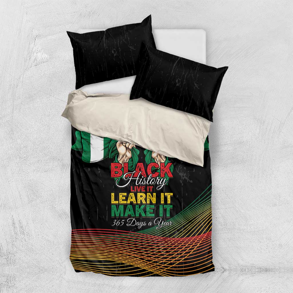 Nigeria Black History Month Bedding Set Live It Learn It Make It - African Pride