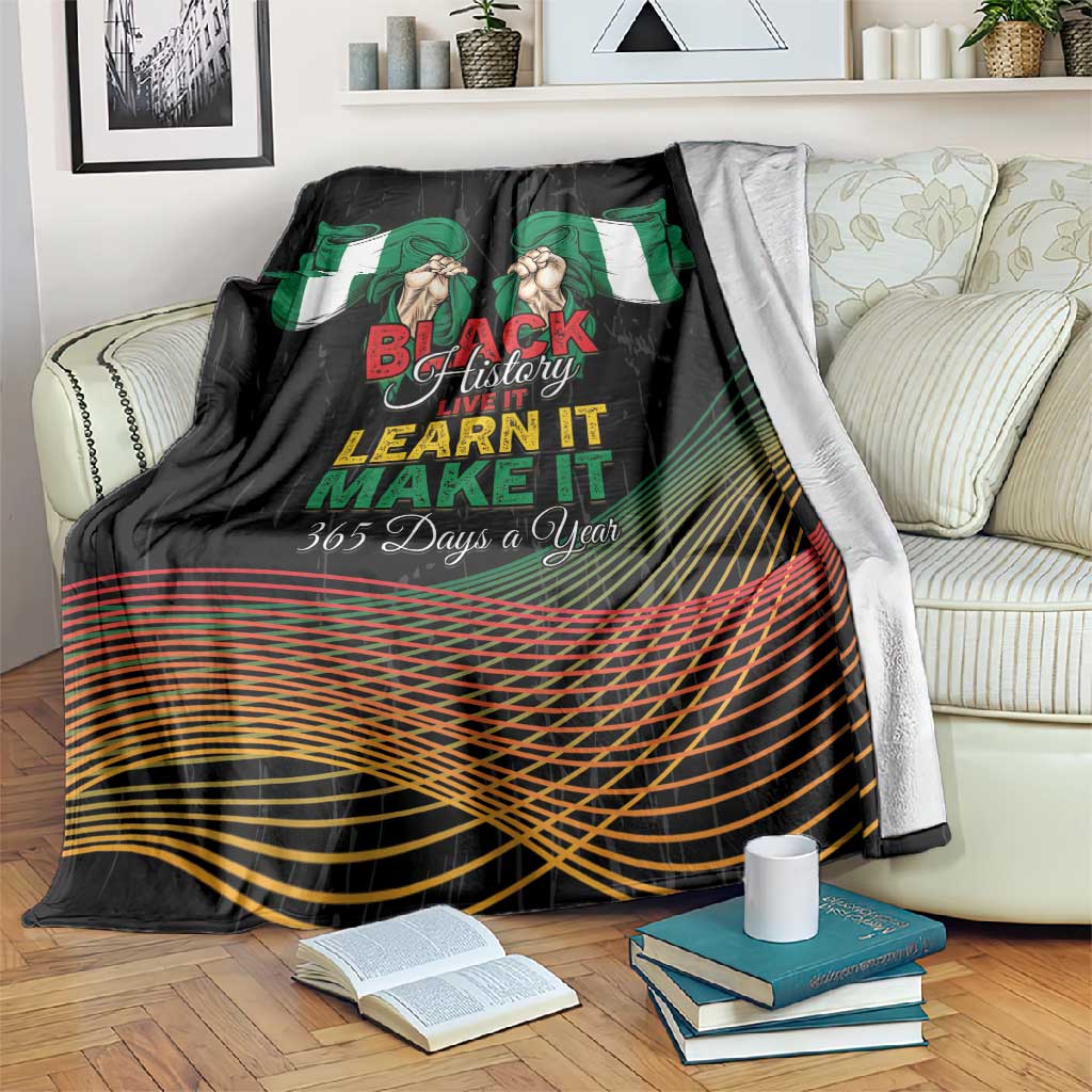 Nigeria Black History Month Blanket Live It Learn It Make It - African Pride
