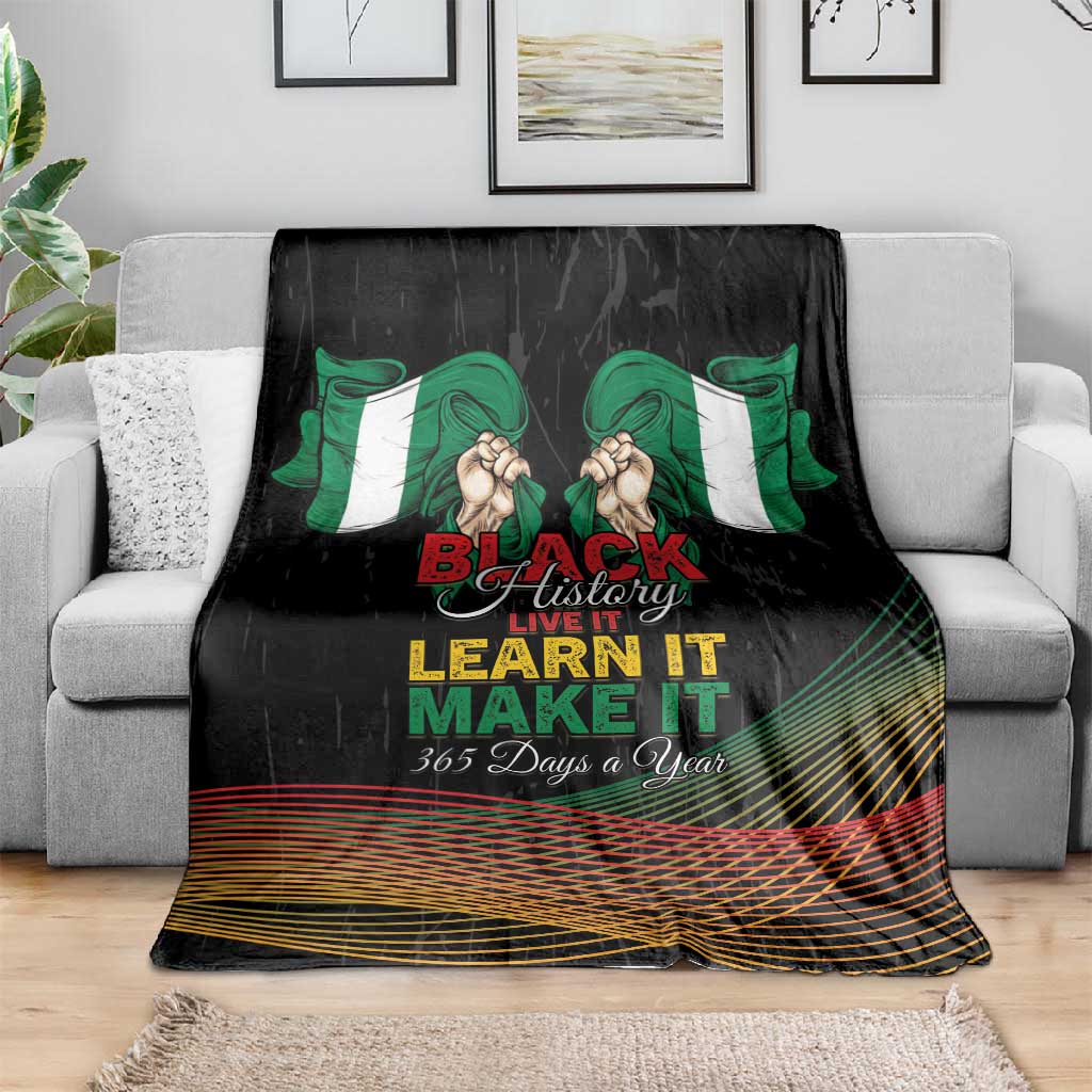 Nigeria Black History Month Blanket Live It Learn It Make It - African Pride