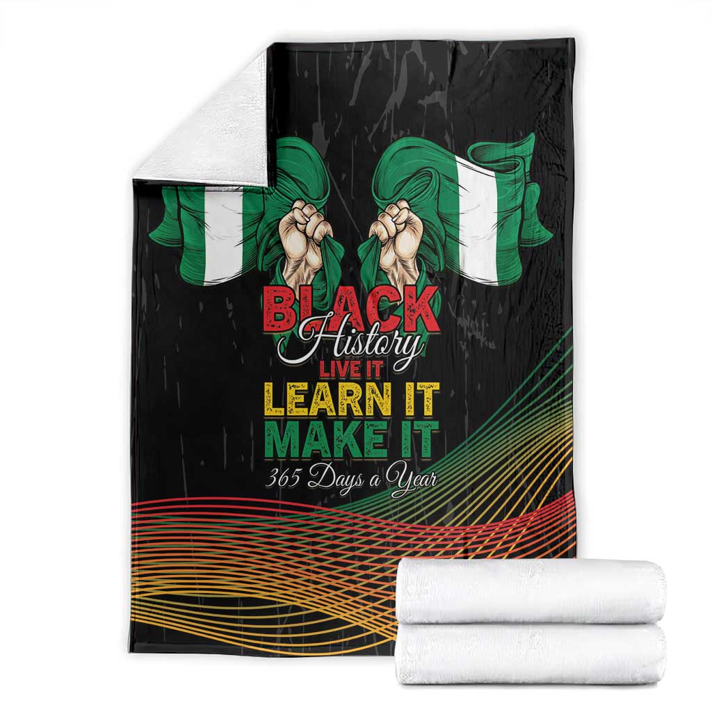 Nigeria Black History Month Blanket Live It Learn It Make It - African Pride