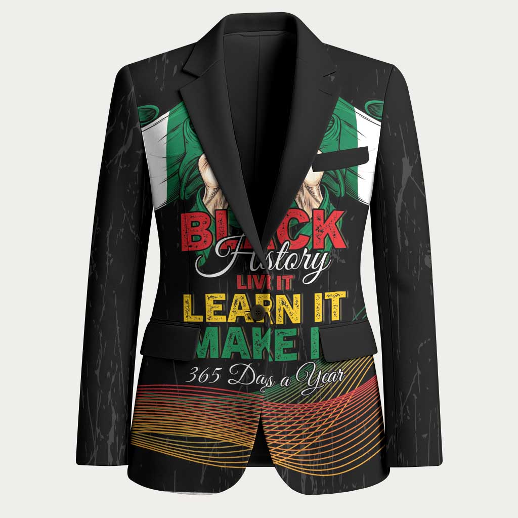 Personalized Nigeria Black History Month Blazer Live It Learn It Make It - African Pride