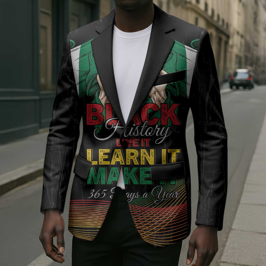 Personalized Nigeria Black History Month Blazer Live It Learn It Make It - African Pride