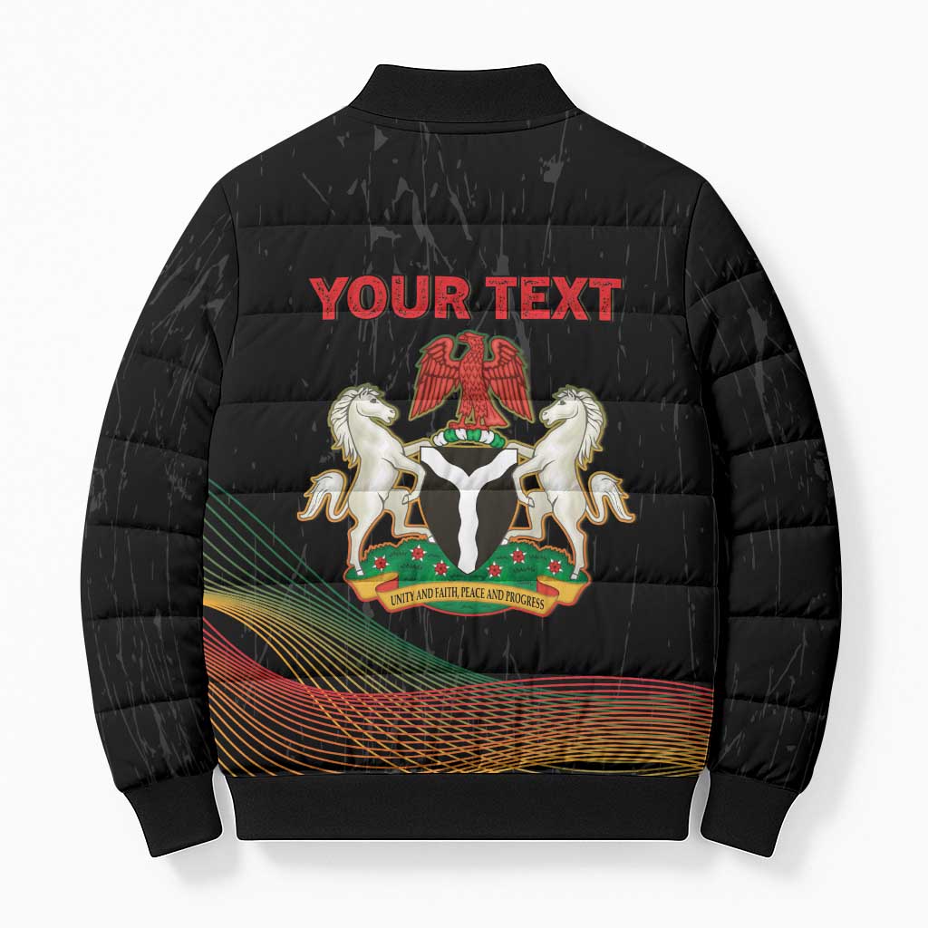 Personalized Nigeria Black History Month Bomber Puffer Jacket Live It Learn It Make It - African Pride