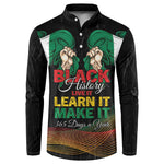 Personalized Nigeria Black History Month Button Sweatshirt Live It Learn It Make It