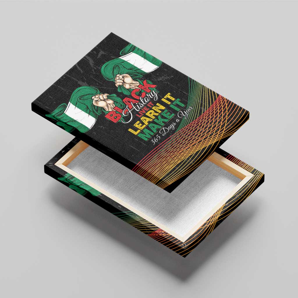 Nigeria Black History Month Canvas Wall Art Live It Learn It Make It - African Pride