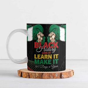 Personalized Nigeria Black History Month Ceramic Mug Live It Learn It Make It - African Pride