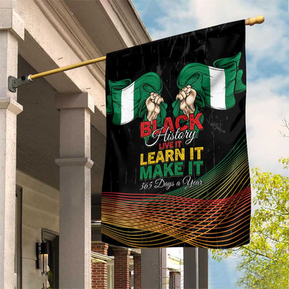 Nigeria Black History Month Garden Flag Live It Learn It Make It - African Pride