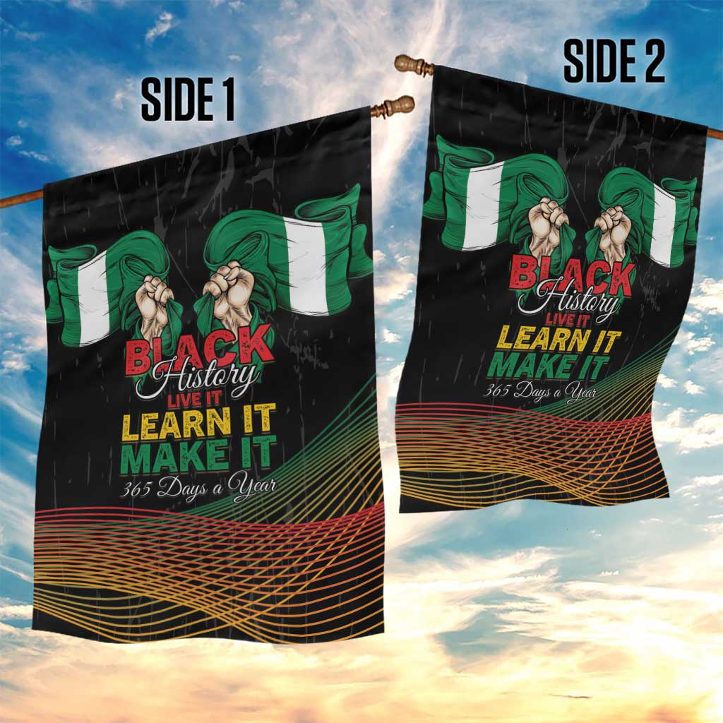 Nigeria Black History Month Garden Flag Live It Learn It Make It - African Pride