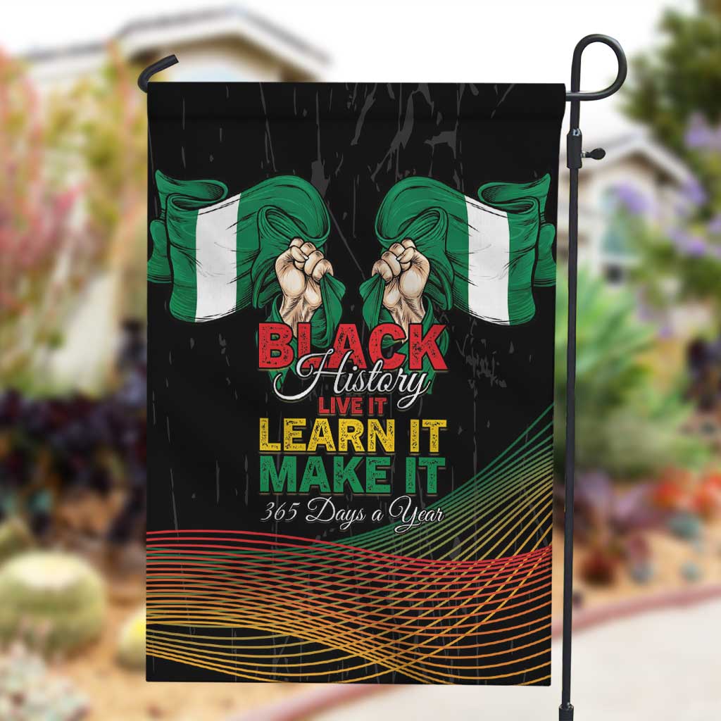 Nigeria Black History Month Garden Flag Live It Learn It Make It - African Pride