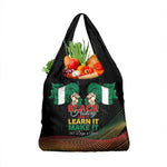 Nigeria Black History Month Grocery Bag Live It Learn It Make It - African Pride