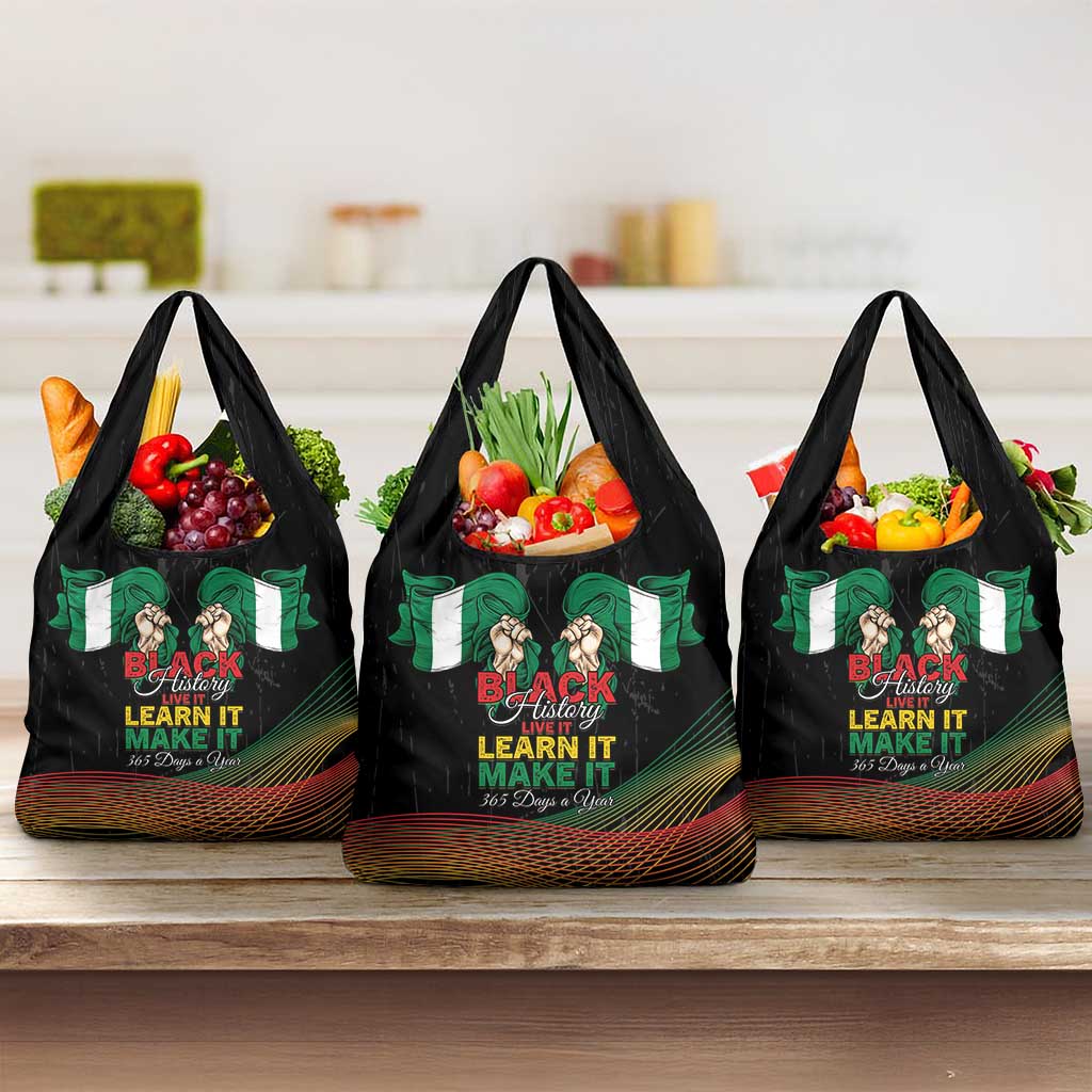 Nigeria Black History Month Grocery Bag Live It Learn It Make It - African Pride