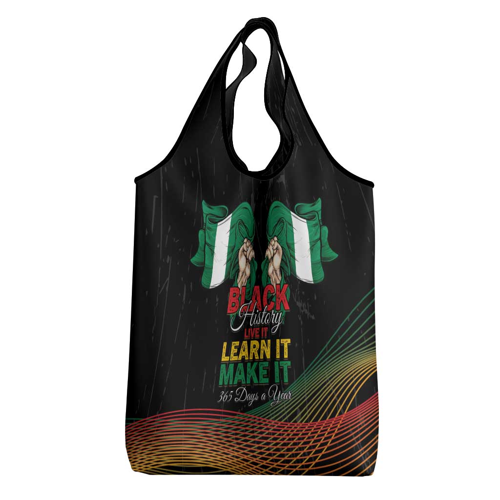 Nigeria Black History Month Grocery Bag Live It Learn It Make It - African Pride
