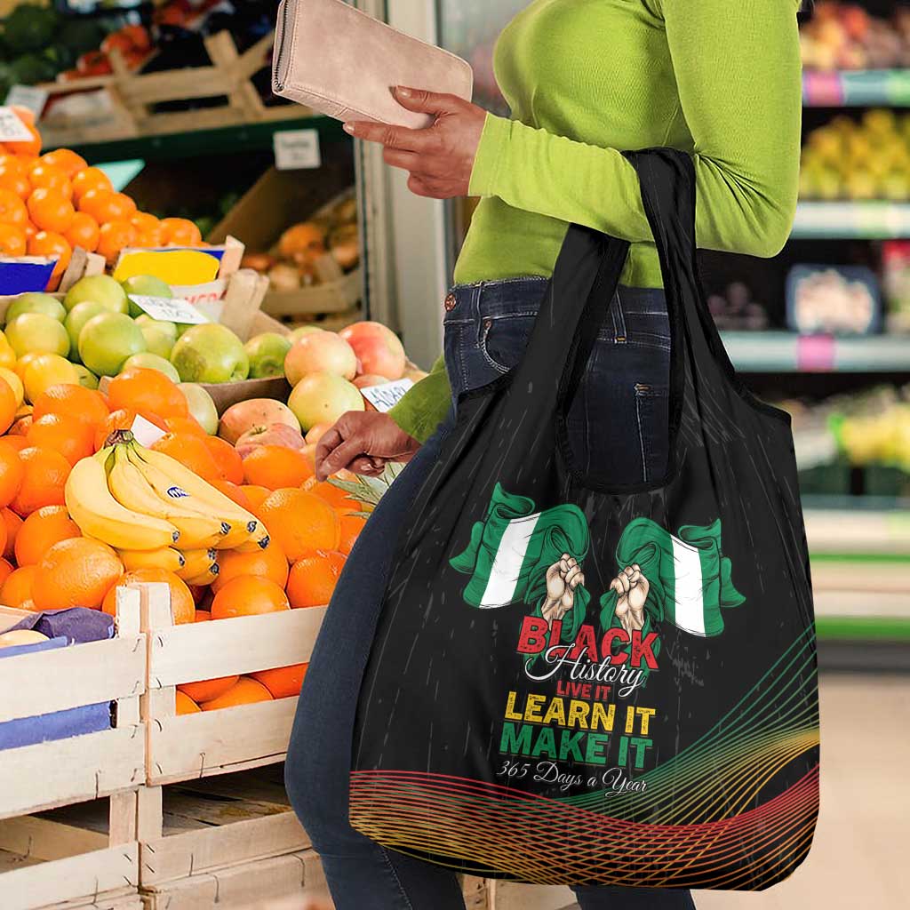 Nigeria Black History Month Grocery Bag Live It Learn It Make It - African Pride