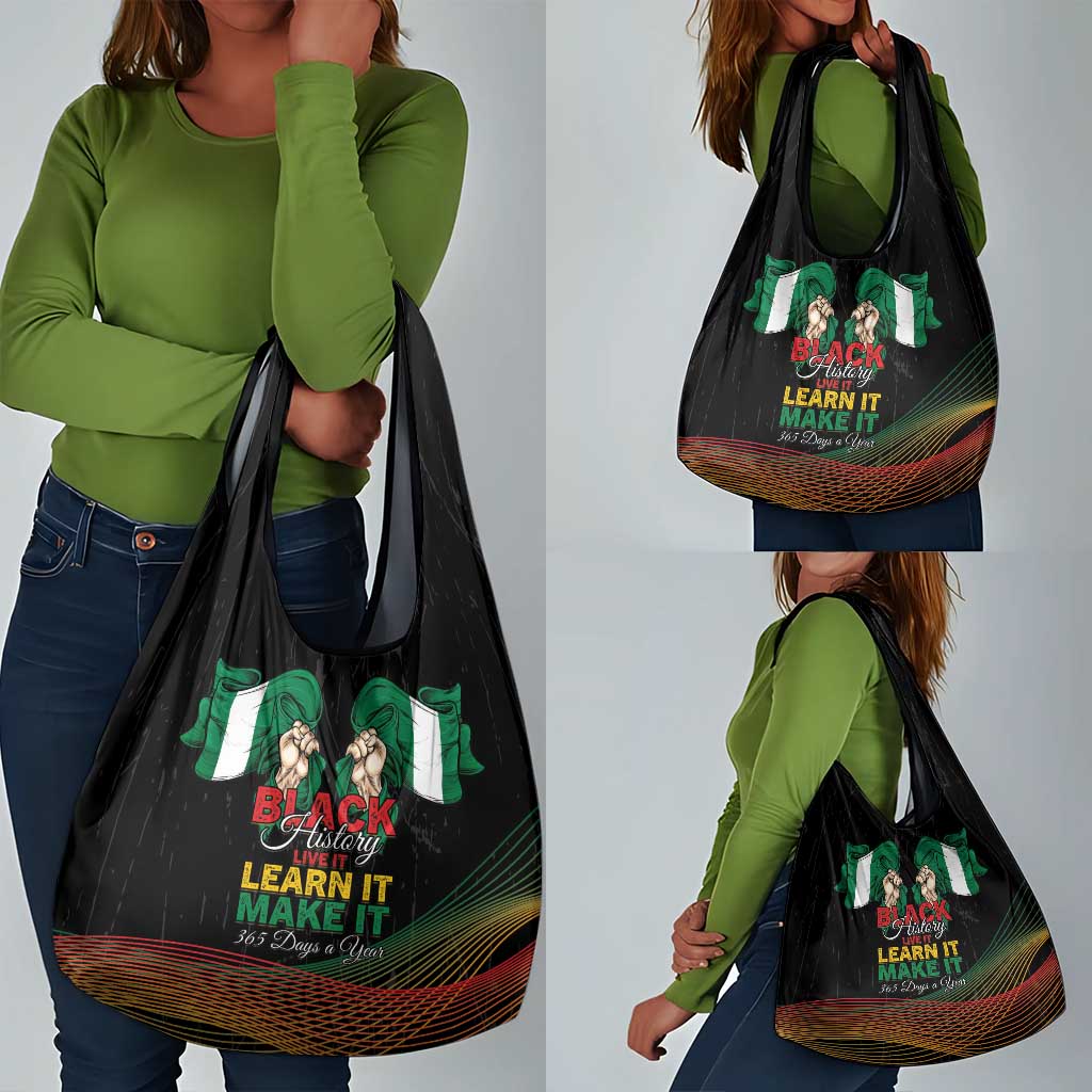Nigeria Black History Month Grocery Bag Live It Learn It Make It - African Pride