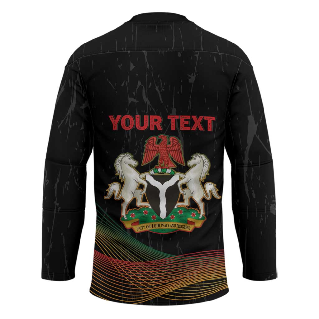 Personalized Nigeria Black History Month Hockey Jersey Live It Learn It Make It - African Pride