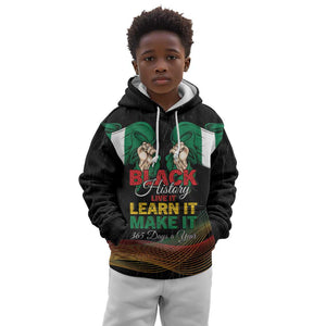 Personalized Nigeria Black History Month Kid Hoodie Live It Learn It Make It - African Pride