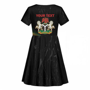 Personalized Nigeria Black History Month Kid Short Sleeve Dress Live It Learn It Make It - African Pride