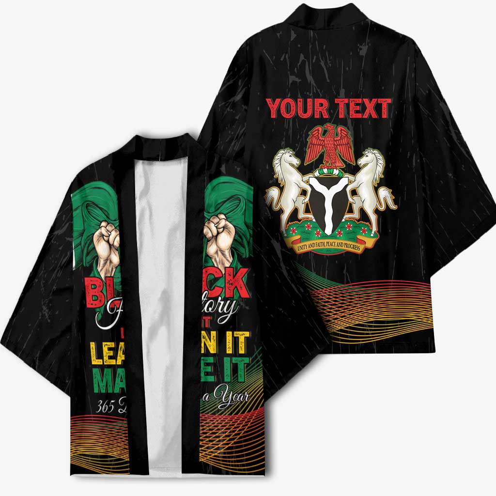 Personalized Nigeria Black History Month Kimono Live It Learn It Make It - African Pride