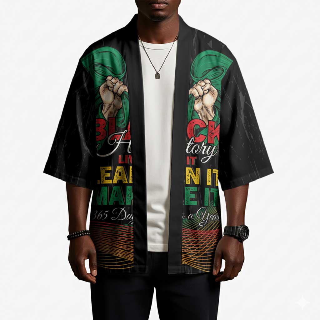 Personalized Nigeria Black History Month Kimono Live It Learn It Make It - African Pride