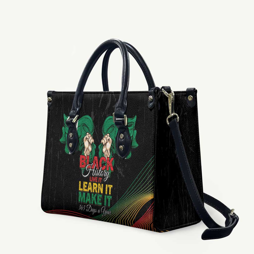 Nigeria Black History Month Leather Bag Live It Learn It Make It - African Pride