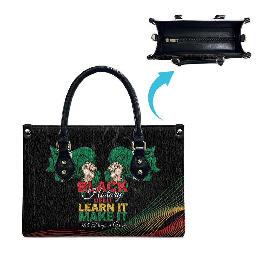 Nigeria Black History Month Leather Bag Live It Learn It Make It - African Pride