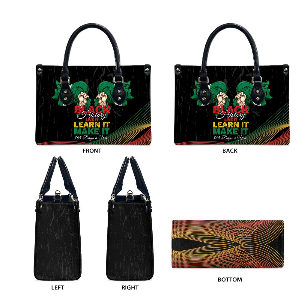 Nigeria Black History Month Leather Bag Live It Learn It Make It - African Pride