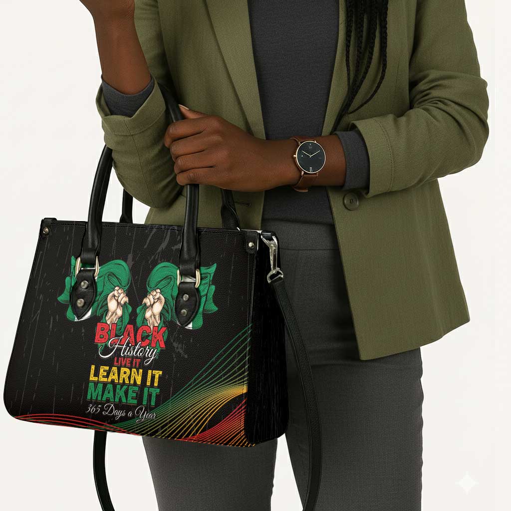 Nigeria Black History Month Leather Bag Live It Learn It Make It - African Pride