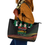 Nigeria Black History Month Leather Tote Bag Live It Learn It Make It - African Pride
