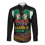 Personalized Nigeria Black History Month Long Sleeve Button Shirt Live It Learn It Make It - African Pride