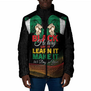Personalized Nigeria Black History Month Padded Jacket Live It Learn It Make It - African Pride